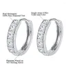 Hoop oorbellen Real Moissanite 0.8ct Princess Cut Lab Diamond Huggie Dainty For Women Sterling Silver Jewelry
