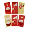 Confezione regalo 6 pezzi Buste rosse per l'anno cinese 2023 Borsa per soldi Hongbao Busta fortunata Festival di primavera Matrimonio A0KE