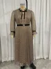 Plus size jurken toleen dames maat grote maxi lente luxe chic elegante boog met lange mouwen boog avondfestival gewaad 230130