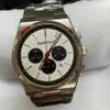 Zegarek męski Panda dial Mechanizm kwarcowy stalowy pasek Chronograf Zegarki Sportowy zegarek na rękę 42 mm