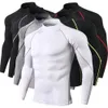 Camisetas masculinas masculino de camiseta de bodybuilding shirt rápido camisa seca seca manga longa compressão de ginástica de ginástica masculina fitness rashgard 230130