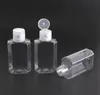 30ml 60ml Empty PET Plastic Bottle with Flip Cap Transparent Square Shape Bottle for Makeup Fluid