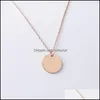 Pendentif Colliers Minimaliste Rond Blanc Dog Tag Collier En Acier Inoxydable Clavicule Pièce Pour Hommes Femmes Personnalisé Drop Delivery Juif Ottva