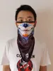 Bandanas 3d Ghost Neck Bandana Joker Venom Triangle Face Masks ao ar livre Ciclismo Camuflagem Camuflage Gaiter Women Skull Shield