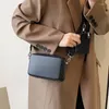 أكياس مسائية اللون الصلب مربع Crossbody للنساء 2023 المصممين الإناث اتجاهات حقيبة يد صغيرة من الجلد الكتف