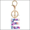 Porte-clés Longes Résine Acrylique Lettre Porte-clés Bijoux Mode Sac À Main Charmes 26 Alphabet Mot Porte-clés Capital Anglais Keyfobs H Dhsjv