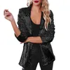 Costumes pour femmes femmes paillettes Blazer veste à paillettes décontracté à manches longues paillettes fête brillant revers gilets pour manteau