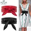 Cintos de cintura cintur￵es femininas lace up j￳ia de bowknot mais largo amplo bind cist￣o la￧os arco damas vestido decora￧￣o de moda pu.