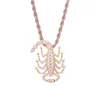 Подвесные ожерелья 18k золота с покрытием моды ожерелье для животных микропрокаты Cubic Zarcon Hip Hop Scorpion