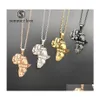 Pendant Necklaces Arrival Africa Map Necklace For Women Men 4 Colors High Quality Stainless Steel Maps Charm Hip Hop Jewelry Gifty D Dhnpd