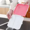 Flatware Sets Sandwich Storage Box Silicone Lunch Case Reusable Microwave Container Boxes