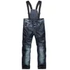 Men's Jeans Mens Snowboard Pants Suspenders Denim Ski Skate Snow Board Waterproof Windproof Warm Skiing258F