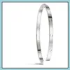 Bangle Fashion Luxury Love Bracelet Design Design Rose Gold Platinum Дизайнеры ювелирные изделия 3,65 мм браслеты для женщин -юбилей DH4VG