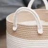 Laundry Bags Pastoral Style Baskets Waterproof Portable Large Capacity Folding Sundries Toy Storage Bucket Round Basket Home