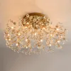 Chandeliers Europe Crystal Lamps Circular Dining Room Living LED Chandelier Lights Flower Post Modern Restaurant Lighting