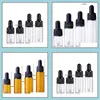 Bouteilles d'emballage Flacon compte-gouttes en verre transparent ambré 5Ml 10Ml 15Ml 20Ml Flacon de pipette transparent Sn4327 Drop Delivery Office School Busi Dheuz