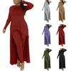 Women's Two Piece Pants Fashion Tuxedo Suit Fall Winter Women Evening Party Stretchy Pent Sets 2023 Solid Sweatshirt Prom Dress Gowns