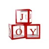 Gift Wrap Letter Transparent Boxes 3pcs JOY Creative Christmas Box