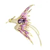 Brooches Crystal Phoenix Bird For Women Men 5-color Enamel Flying Beauty Party Office Brooch Pins Gifts