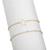 Tornozeleiras 2023 Moda Gold Color Star Tornilixa Bracelets Definir Femme Link Vintage Chain Charm Leg Women Women Beach Gifts Gifts