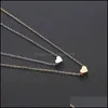 Pendant Necklaces Classic Clavicle Chain Necklace Small Love Heart For Women Girl Gold Sier Choker Party Wedding Jewelry Drop Delive Otg1A