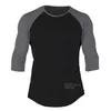 T-shirt da uomo T-shirt casual da uomo in cotone con maniche a scialle Camicie Palestra Fitness Bodybuilding Allenamento Patchwork T-shirt Abbigliamento uomo Crossfit 230131