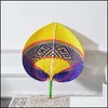 Party Favor 6 Colors New Fashion Chinese Style Handmade St Fan Handwoven Palm Leaf Hand Summer Cooling Mosquito Repellent Fans Drop Otret