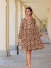 Plus size Dresses Size Print 4XL Midi Dress Women's Long Sleeve A Line Elegant Casual Loose Fall Large Fashion Clothing 230130