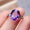 Anéis de casamento Moonrocy Purple Crystal Ring Silver Color Party Jewelry Lobaly Round for Women Gift Drop