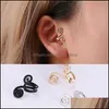 Clip-On Vis Retour Mode Plaqué Or Clip Boucle D'oreille Pour Les Femmes Sans Piercing Cartilage Puck Rock Vintage Oreille Manchette Filles Bijoux Dhhfj