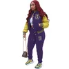 Tute da donna Lemon Gina Set da baseball Autunno Inverno Felpa con bottoni patchwork e pantaloni abbinati a due abiti da 2 pezzi 230131