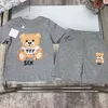 Kids Designer Cartoon Clothes Sets Girls Boys Summer Clothing Suits Childrens Casual Clothes Kid Sporty Suit Tshirt For Child 2 Colors