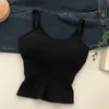 Kadın Tankları Camis Knited Camis Camis için Üst Çizeltiler Mahsul Bra Spagetti Strap CamiSole Kadarin Kadın Tank Dropp 230131