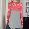 Magliette da donna Top a maniche lunghe per camicetta casual da donna Tunica girocollo T-shirt con stampa floreale di base