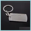 Key Rings Blank Diy Custom Engraved Personalized Keychain Alloy Lovers Gift Keyring Creative Chain Wholesale Jewelry Drop Delivery Otpmz