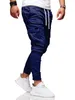 Calças masculinas calças finas moda casual jogger calças streetwear carga calças masculinas multi-bolsos calças de fitness ginásios moletom masculino 230131