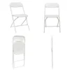 5 Pack wit plastic vouwstoel indoor buiten draagbare stapelbare commerciële stoel met stalen frame 350 pond evenementen kantoor trouwfeest picknick keuken dineren