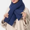Halsdukar Comfy Classic Fall Winter Solid Color Cross Collar Down Scarf Skin-Touching Cotton Wide for Work