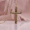 Hangende kettingen mode klassiek zirkon kruis ketting voor vrouwen trend religieus amulet sieraden cadeau