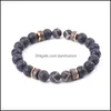 Braccialetti con ciondoli Energy Buddha Vintage Dzi Stone Bracciale Handmade 8Mm Lava Beads Summer Men Women Jewelry Gift C3 Drop Delivery Dhqhj