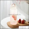 Water Bottles Frosted Matte Clear Glass Bottle 420Ml Portable Cute Bpa Waterbottle Milk Juice Cup Home Office Equipment Gifts Drop D Ot15E