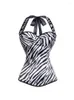 Kobiety Sechey Women Kobiet gorset Bustier Zebra Overbust Bielidro