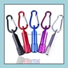 Party Favor Mini Led Flashlight Aluminum Alloy Torch Flashlights With Carabiner Ring Keyrings Key Chain Gifts 5 Color Yhm44Zwl Drop Dhv3A