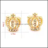 Boutons de manchette Boutons de manchette pour hommes Cadeaux de fête des pères Fl Strass Couronne Chemise Roi Reine Mariage Marié Tuxedo Bijoux Mode Classique Frenc Dhie9