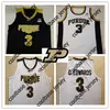 College Basketball Wears Purdue Boilermaker 3 Carsen Edwards v-neck Basketball Round collar Jersey black white Gold Men Youth Kid stitched