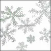 Décorations de Noël Nouveau flocon de neige décoration arbre pendentif plastique soie flocons de neige Noël fête de fête fournitures Pae10532 Drop Deliv Ottgw