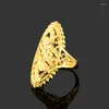 Wedding Rings Dubai Gold Ring 24K Color Engagement Women Men Finger For Ethiopian / African/ Nigerian Design Gift