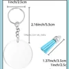 Keychains Lanyards 93Pcs Acrylic Blank Keychain With Tassel Pendant/Sequins/Clear Circle Discs Key Ring Bag Ornament For Diy Craft Dhsuc