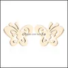 Earrings Necklace Stainless Steel Butterfly For Women Jewelry Sets Animal Necklaces Pendants Cute Kids Gifts Drop Delivery Otpsj