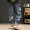 Men's Jeans DEEPTOWN Techwear Cargo Pants Japanese Patchwork Fashion Oversize Loose Casual Streetwear Hip Hop Trousers Male 230131